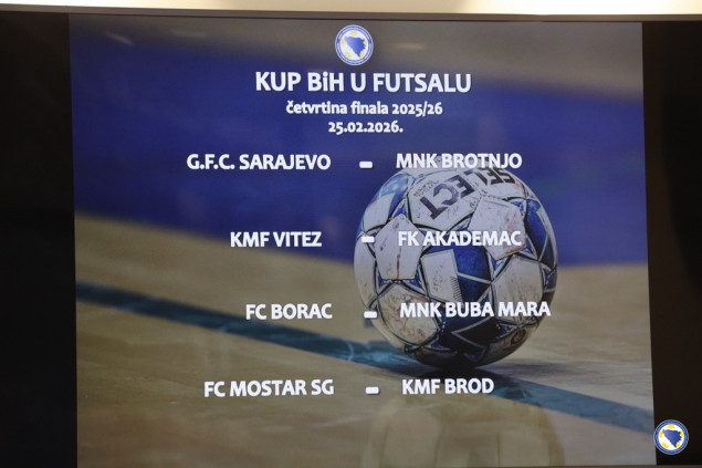 Obavljen žrijeb četvrtfinala Futsal Kupa BiH