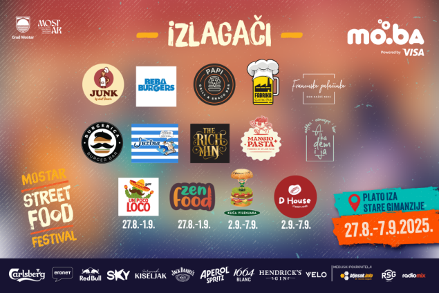 Gastro spektakl u Mostaru: Moba Street Food Festival od 27. augusta do 7. septembra