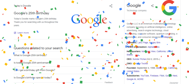 25. rođendan Googlea