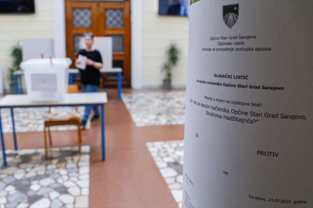 Za opoziv Hadžibajrića 3.721 glas, protiv 1.030