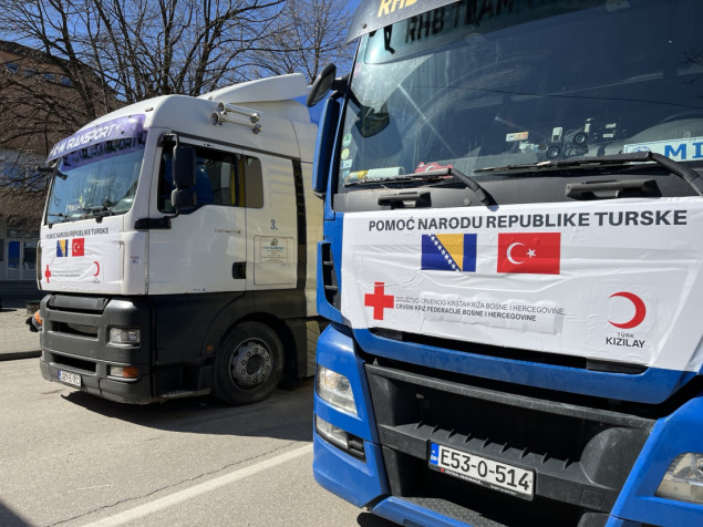 Drugi konvoj humanitarne pomoći Crvenog križa FBiH krenuo za Tursku