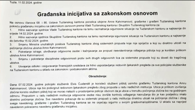 Predata inicijativa za smjenu odgovornih u slučaju ubistva Amre Kahrimanović