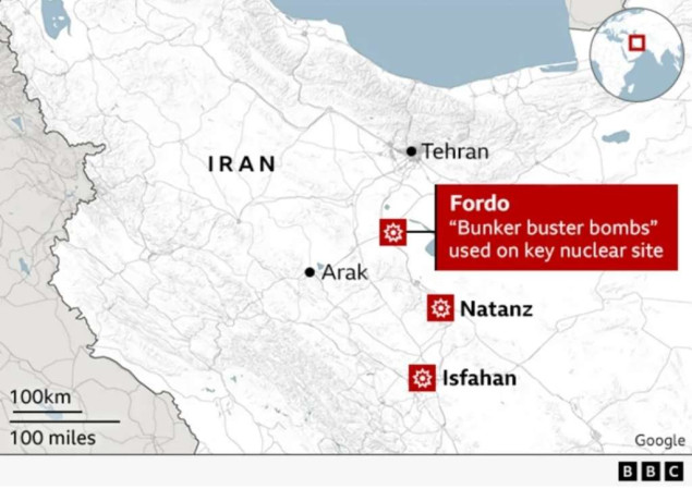 Američki avioni bombardovali tri nuklearna postrojenja u Iranu