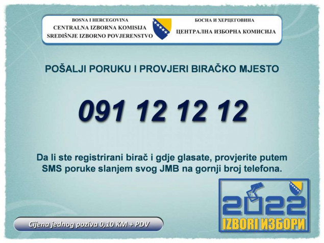Od ponedjeljka će biti aktivan SMS centar za provjeru lokacije biračkog mjesta