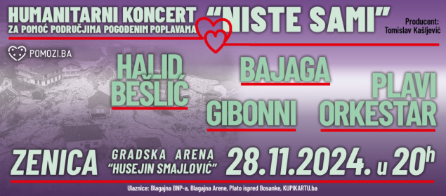 Projekat "Niste sami": Počinje prodaja ulaznica za humanitarni koncert u Zenici