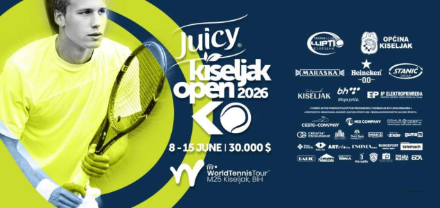Nagradni fond teniskog turnira 'Juicy Kiseljak open' 30 tisuća američkih dolara
