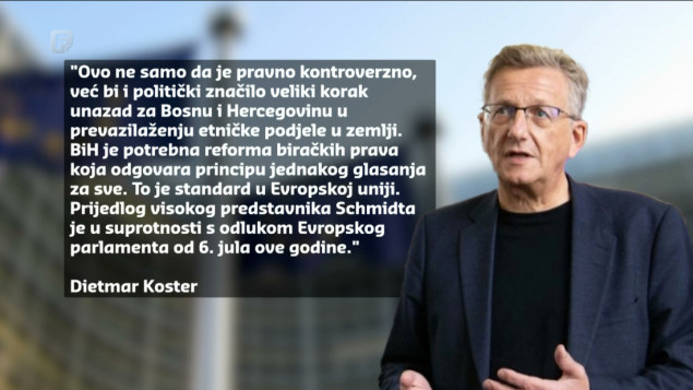 Koester o Schmidtovom Izbornom zakonu: Time bi se učvrstila etnička podjela u zemlji