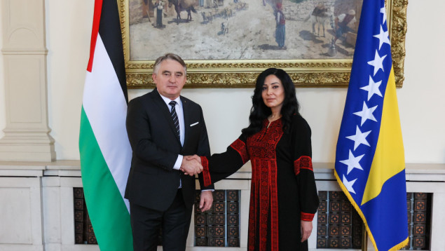 Željko Komšić primio vjerodajno pismo novoimenovane palestinske veleposlanice u BiH
