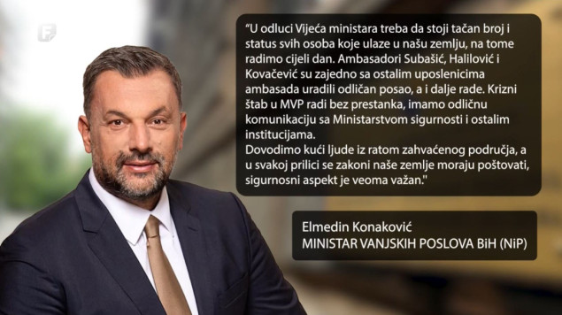 Konaković o evakuaciji bh. građana iz Gaze: Krizni štab radi bez prestanka