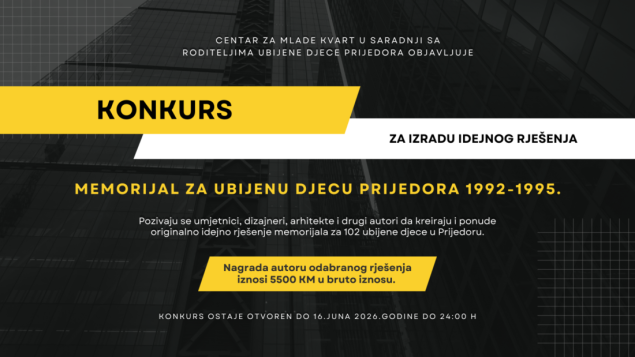 Objavljen konkurs za idejno rješenje Memorijala ubijenoj djeci Prijedora: Traži se trajno obilježje za 102 ugašena života
