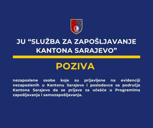 Poziv nezaposlenim i poslodavcima u KS da se prijave za programe zapošljavanja i samozapošljavanja