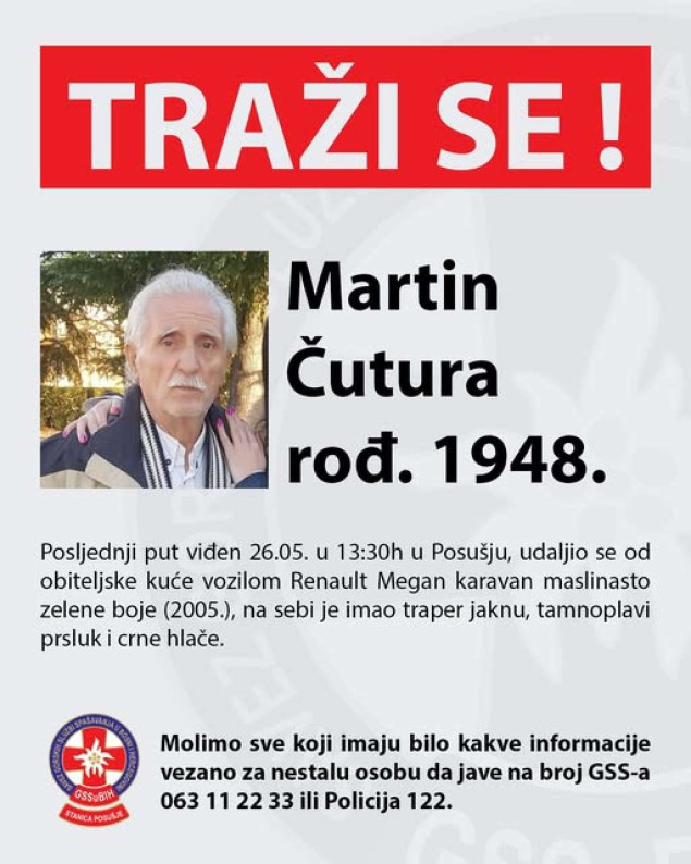 GSS traga za nestalim muškarcem u Posušju