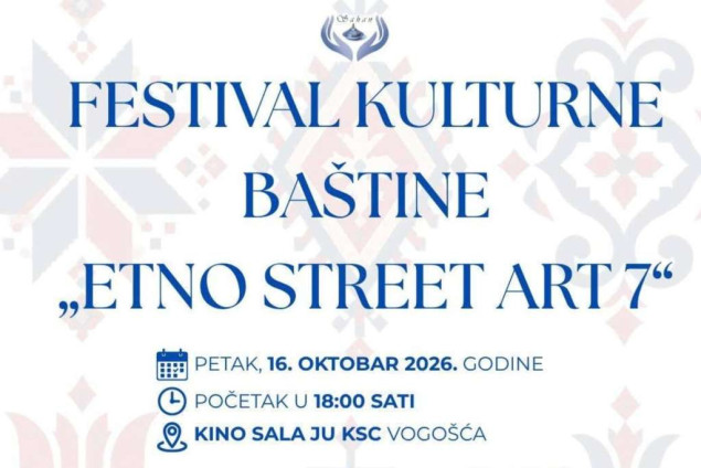 Večeras sedmi Festival kulturne baštine Etno Street Art 7, UNESCO odao priznanje Udruženju Sahan Večeras sedmi Festival kulturne baštine Etno Street Art 7, UNESCO odao priznanje Udruženju Sahan