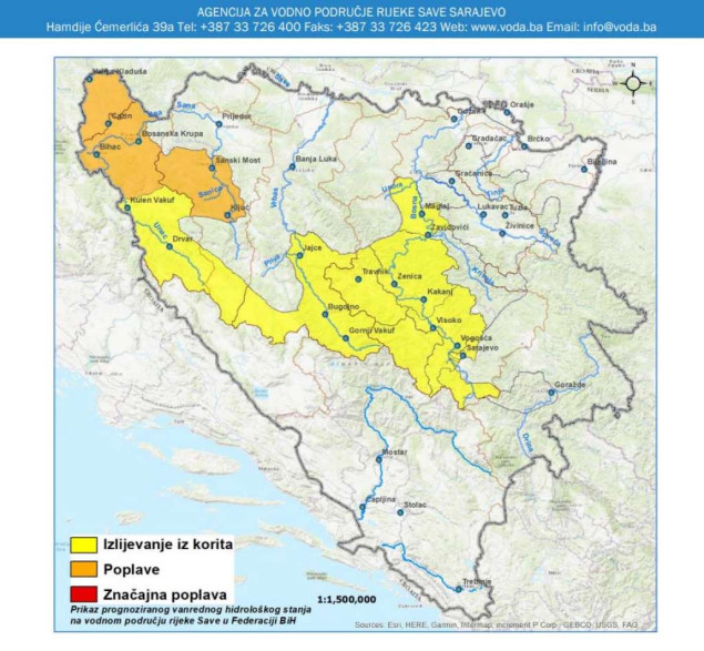 Obavještenje o prognozi vanrednog hidrološkog stanja za period 14.5. - 18.5.2023.