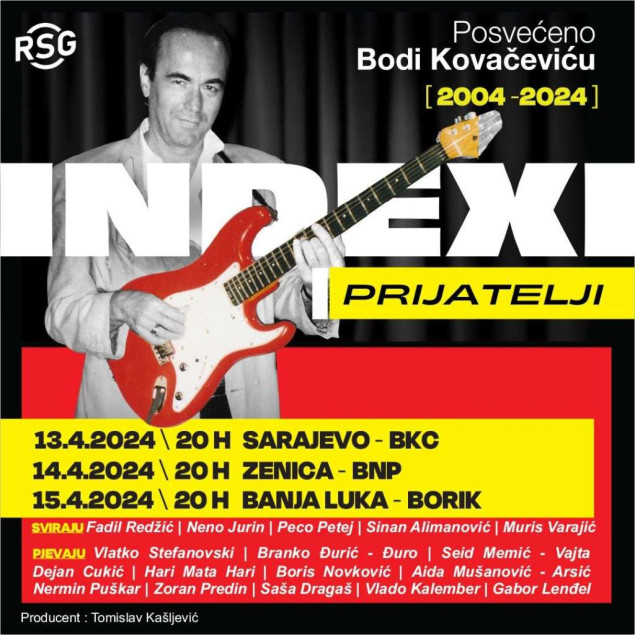 Izložba slika autora Bode Kovačevića i koncert "Index i prijatelji" povodom 20 godina njegove smrti