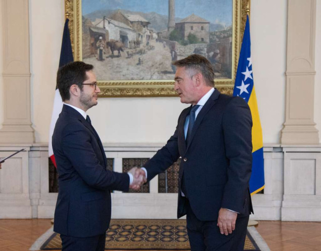 Komšić primio akreditivno pismo novoimenovanog ambasadora Francuske u BiH