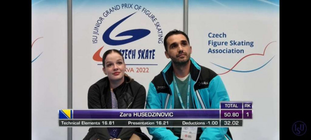 Reprezentativka BiH u umjetničkom klizanju Zara Husedžinović na juniorskom Grand Prixu u Češkoj