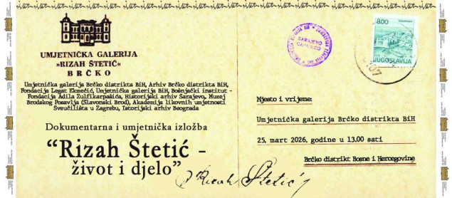 Izložba 'Rizah Štetić - život i djelo' u Umjetničkoj galeriji Brčko distrikta