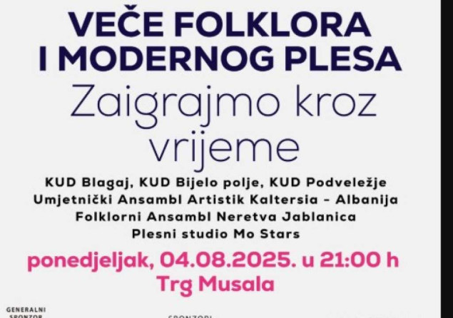 Večer folklora i modernog plesa zatvara' Mostarsko ljeto 2025.'