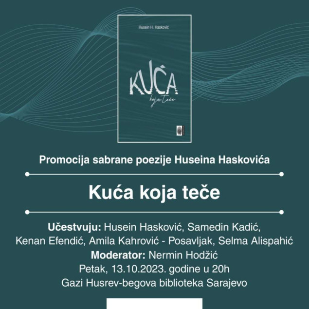 Sarajevska promocija sabrane poezije Huseina Haskovića u petak u Gazi Husrev-begovoj biblioteci