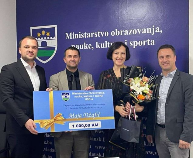 Vlada Unsko-sanskog kantona nagradila inovativnu nastavnicu Maju Džafić