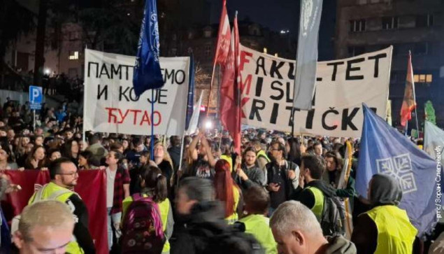Srbija: Prosvjed dijela radnika RTS-a, građana i studenata