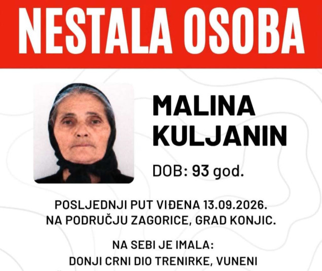 GSS Prenj organizuje veliku potragu za nestalom Malinom Kuljanin