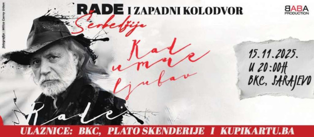 Rade Šerbedžija & Zapadni kolodvor 15. novembra u Sarajevu - večer poezije, muzike i emocije