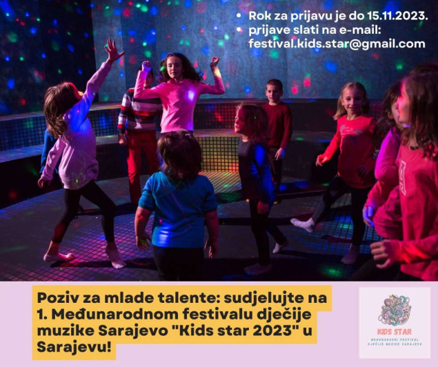 U Sarajevu 2. decembra prvi Međunarodni festival dječije muzike Sarajevo 'Kids star 2023'