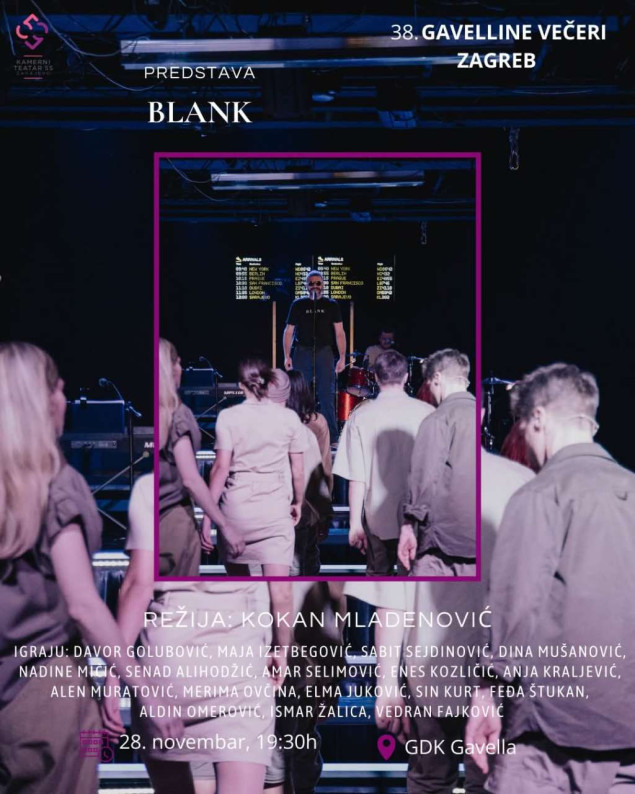 Predstava "Blank" Kamernog teatra 55 gostuje u Zagrebu
