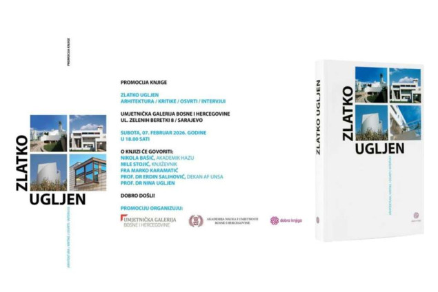 U Umjetničkog galeriji BiH 7. februara predstavljanje knjige velikana arhitekture Zlatka Ugljena