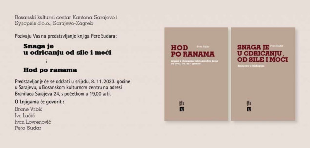 Predstavljanje knjiga Pere Sudara 'Hod po ranama' i 'Snaga je u odricanju od sile i moći'
