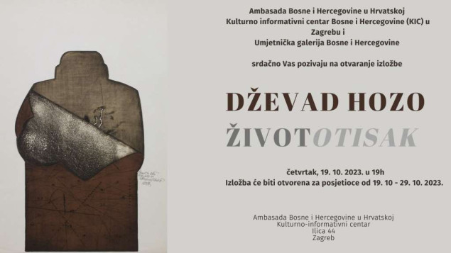 U Zagrebu 19. oktobra otvaranje izložbe radova vrsnog bh. grafičara Dževada Hoze