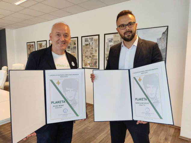 Memić i Ahmetašević dobitnici priznanja Udruženja novinara i medijskih radnika 'Nino Ćatić'