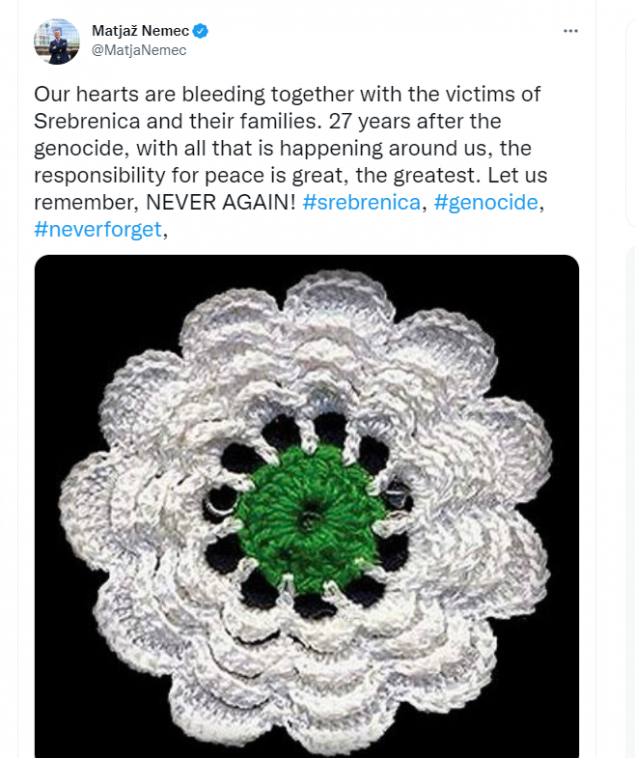 Evropski parlamentarac Nemec: Naša srca krvare zajedno sa žrtvama Srebrenice