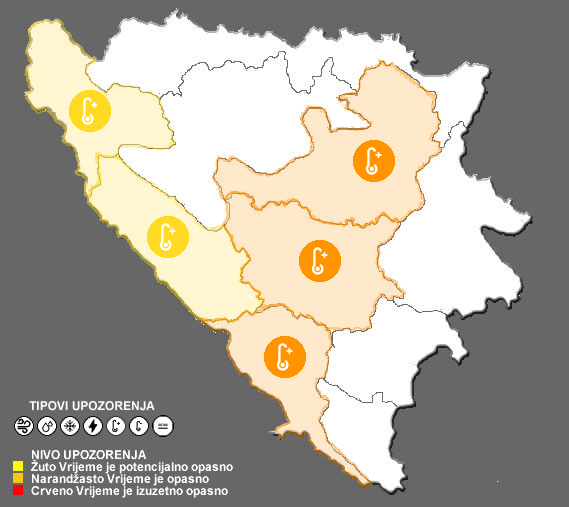 Ekstremno visoke dnevne temperature, do 40 stepeni Celzijusa