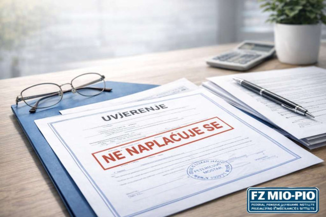 Ukida se naplata potvrda i uvjerenja koje izdaje Federalni zavod MIO/PIO