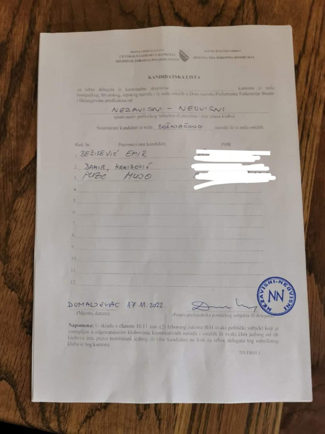 Posavski kanton: Mujo Puzić ipak podržao listu neovisnih izaslanika