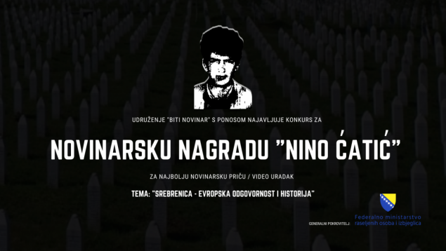 Udruženje "Biti novinar" raspisuje konkurs za treću dodjelu novinarske nagrade "Nino Ćatić"