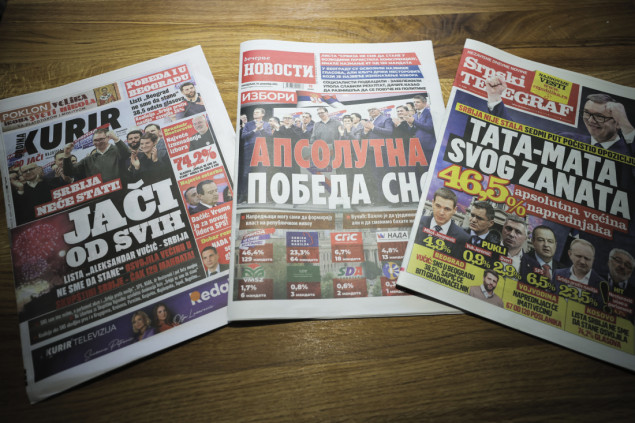 Naslovnice novina u Srbiji posvećene pobjedi Vučićeve liste
