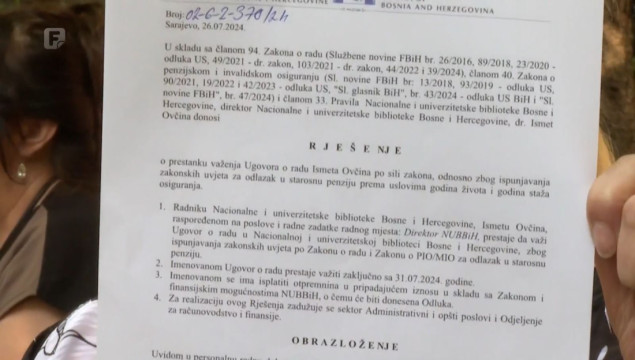Uposlenici NUBBiH traže ostavku direktora - rješenje spremno, Ovčina sakrio pečat