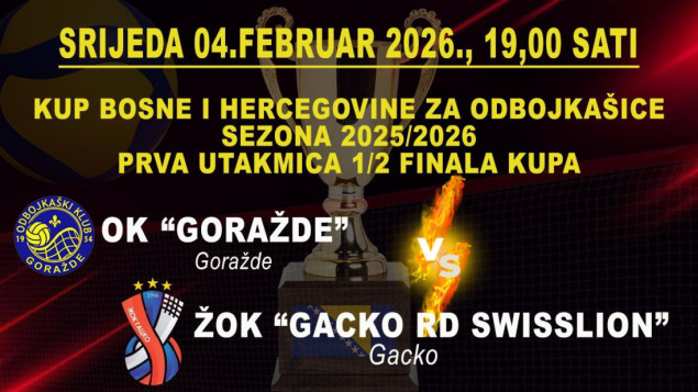 OK Goražde u prvoj utakmici polufinala Kupa BiH sutra dočekuju OK Gacko
