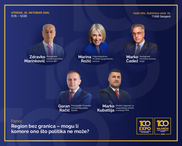 Konferencija 100 najvećih i 100 EXPO 2026 | Region bez granica: Mogu li komore ono što politika ne može?