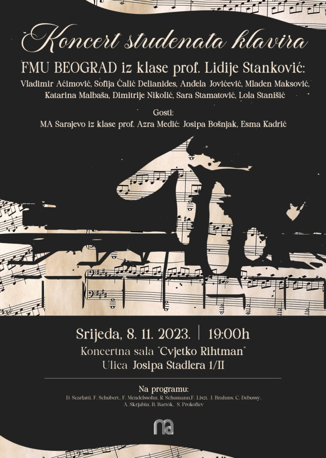 Sutra zajednički koncert studenata klavira iz Sarajeva i Beograda