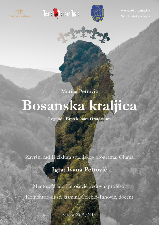 Monodrama ”Bosanska kraljica” u izvođenju Ivane Petrović 3. februara u BKC-u