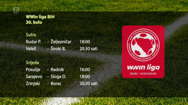 Nastavlja se nogometno prvenstvo BiH: U utorak prve dvije utakmice 30. kola