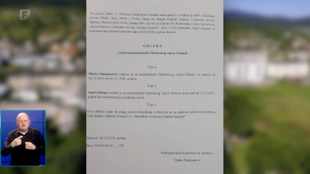 U Općinskom vijeću Glamoč mandat predsjednika i zamjenika predsjednika podijeljen na dva perioda