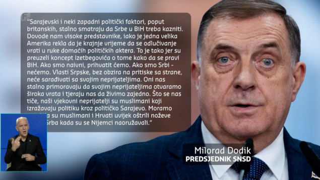 Dodik ponovo vrijeđao i demonizirao Bošnjake, optužio i Britaniju