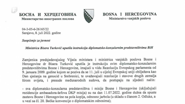 Ristović Krstić poručila da zastave na ambasadi u Atini neće biti spuštene na pola koplja