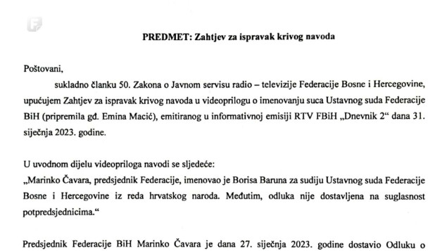 Čavara reagirao na prilog objavljen u programu FTV-a